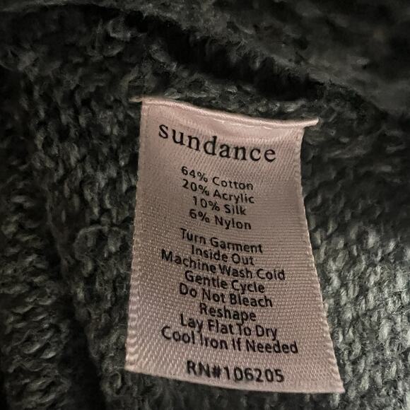 Sundance Womens Fisherman Nordic Slouchy Cable Knit Sweater Mountainview Size S - Picture 6 of 6